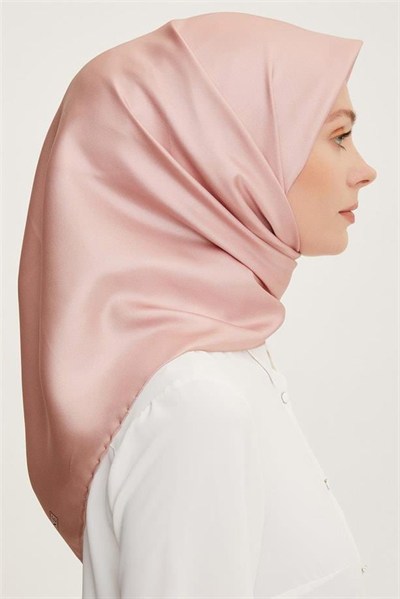Armine Düz Twill Eşarp - Açık Pudra