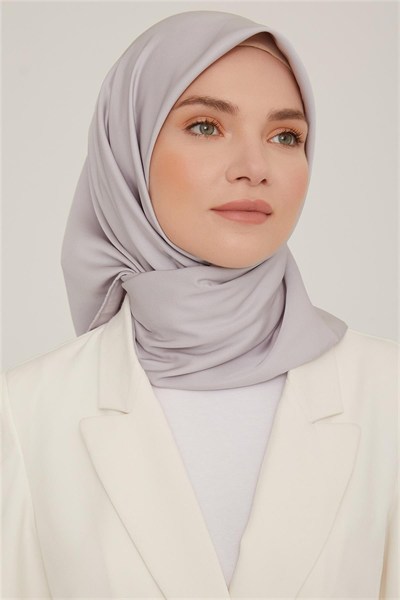 Armine Düz Twill Eşarp - Gümüş 766