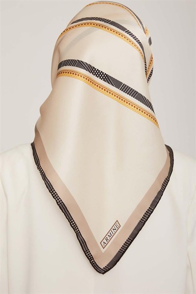 Armine İpek Eşarp 2023 Kış 8833-05 Krem Twill