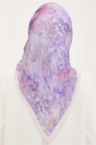 Armine İpek Eşarp 2023 Yaz 8922-01 Lila Twill