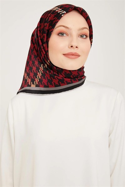 Armine İpek Eşarp 2024 Kış - 9000-35 Kırmızı Twill