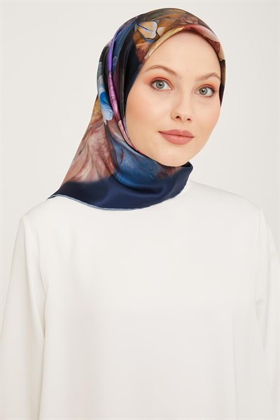 Armine İpek Eşarp 2024 Kış - 9001-32 Lacivert Twill