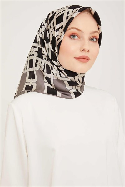 Armine İpek Eşarp 2024 Kış - 9007-53 Siyah Twill