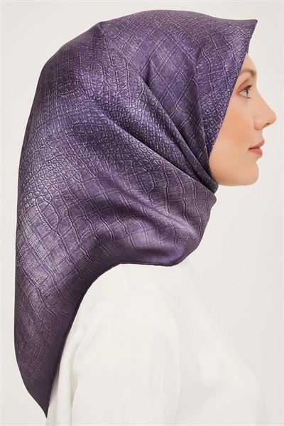 Armine İpek Eşarp 2024 Kış - 9030-01 Mor Twill