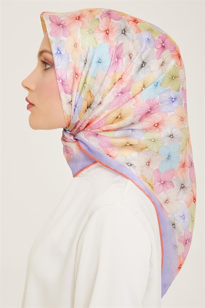 Armine İpek Eşarp 2024 Yaz - 9108-52 Lila Pembe Twill