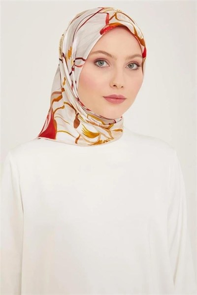 Armine İpek Eşarp 2024 Yaz - 9110-82 Bordo Twill