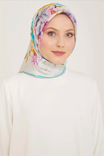 Armine İpek Eşarp 2024 Yaz - 9127-31 Gri Twill