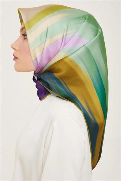 Armine İpek Eşarp 2024 Yaz - 9131-05 Yeşil Twill