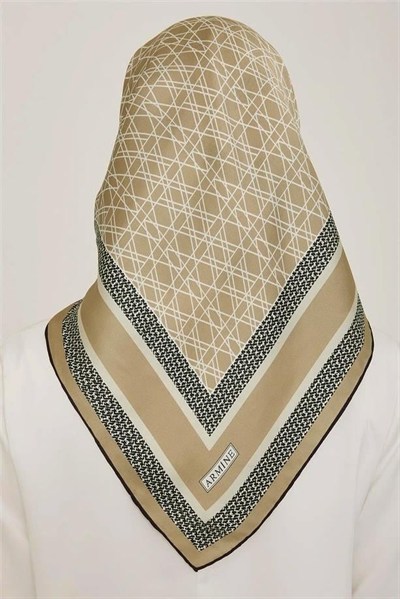Armine İpek Eşarp 2024 Yaz - 9167-34 Camel Twill