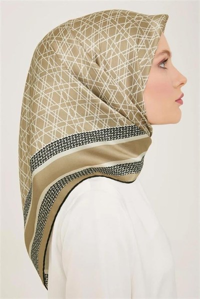 Armine İpek Eşarp 2024 Yaz - 9167-34 Camel Twill