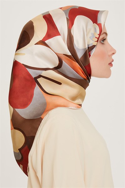 Armine İpek Eşarp 2025 Kış - 9200-03 Bordo Twill