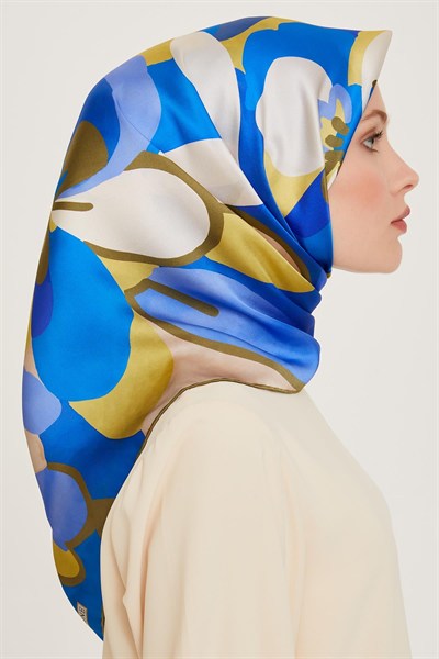 Armine İpek Eşarp 2025 Kış - 9200-51 Saks Twill