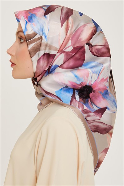 Armine İpek Eşarp 2025 Kış - 9205-07 Koyu Taş Mürdüm Twill