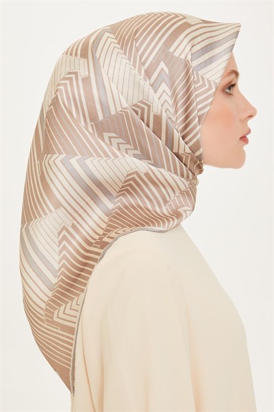 Armine İpek Eşarp 2025 Kış - 9218-83 Taş Krem Sura