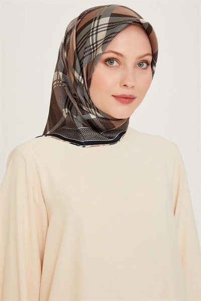 Armine İpek Eşarp 2025 Kış - 9223-32 Siyah Taş Sura