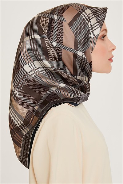 Armine İpek Eşarp 2025 Kış - 9223-32 Siyah Taş Sura