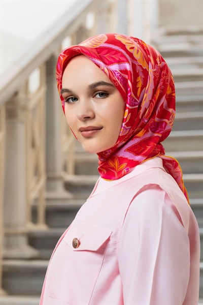 Armine İpek Eşarp 2025 Kış - 9227-09 Fuşya Twill