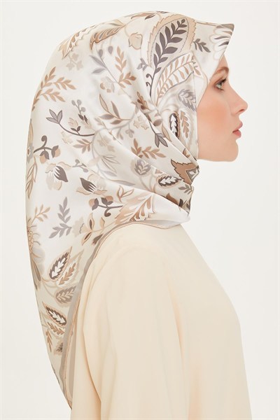 Armine İpek Eşarp 2025 Kış - 9227-85 Bej Twill