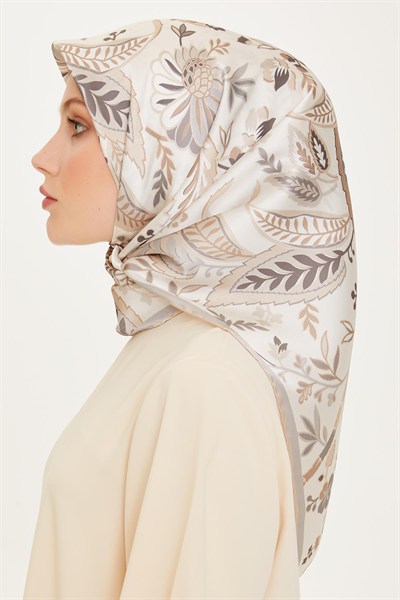 Armine İpek Eşarp 2025 Kış - 9227-85 Bej Twill