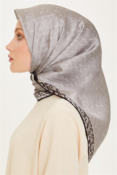 Armine İpek Eşarp 2025 Kış - 9230-02 Açık Gri Twill