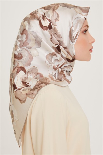 Armine İpek Eşarp 2025 Kış - 9234-84 Bej Sura
