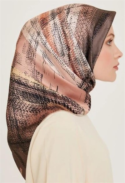 Armine İpek Eşarp 2025 Kış - 9236-37 Vizon Pudra Twill