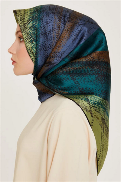 Armine İpek Eşarp 2025 Kış - 9236-82 Yeşil Twill