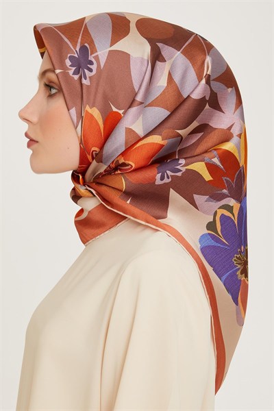 Armine İpek Eşarp 2025 Kış - 9238-32 Soğan Kabuğu Twill