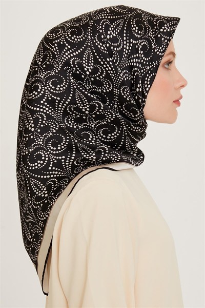 Armine İpek Eşarp 2025 Kış - 9246-06 Siyah Twill