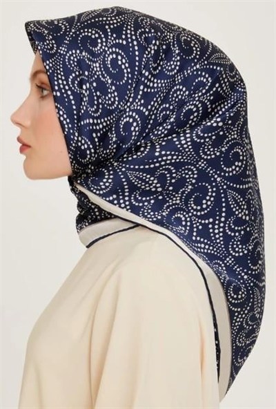 Armine İpek Eşarp 2025 Kış - 9246-07 Lacivert Twill