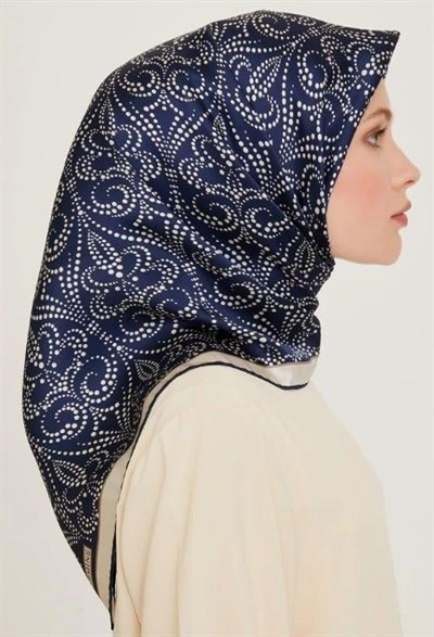 Armine İpek Eşarp 2025 Kış - 9246-07 Lacivert Twill