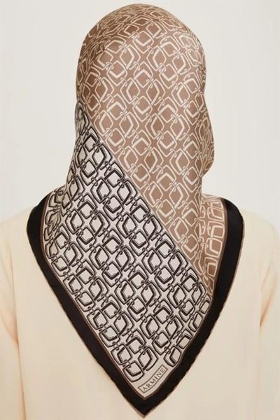 Armine İpek Eşarp 2025 Kış - 9248-32 Siyah Vizon Twill