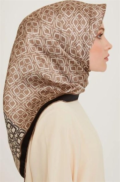 Armine İpek Eşarp 2025 Kış - 9248-32 Siyah Vizon Twill
