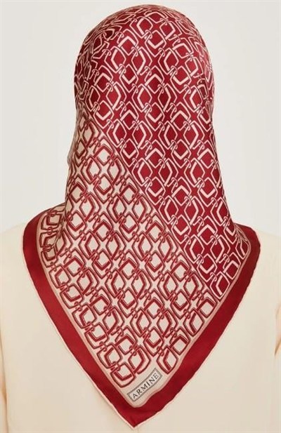 Armine İpek Eşarp 2025 Kış - 9248-82 Bordo Twill