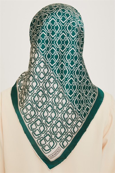 Armine İpek Eşarp 2025 Kış - 9248-86 Yeşil Twill