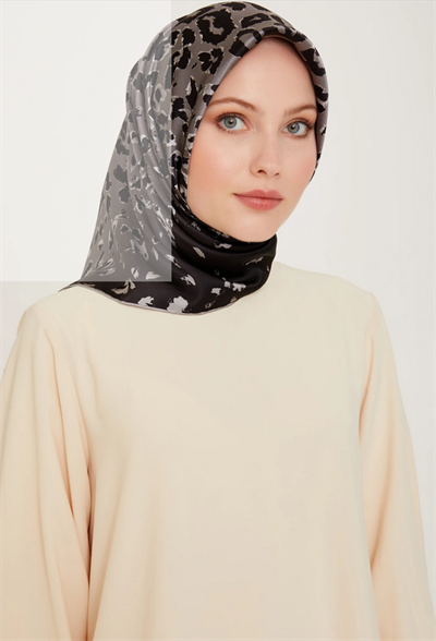 Armine İpek Eşarp 2025 Kış - 9249-38 Füme Siyah Sura