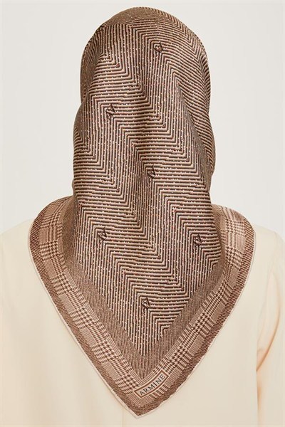 Armine İpek Eşarp 2025 Kış - 9252-80 Sütlü Kahve Twill