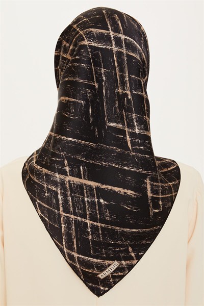 Armine İpek Eşarp 2025 Kış - 9258-04 Taş Siyah Twill