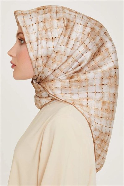 Armine İpek Eşarp 2025 Kış - 9259-86 Açık Gold Twill