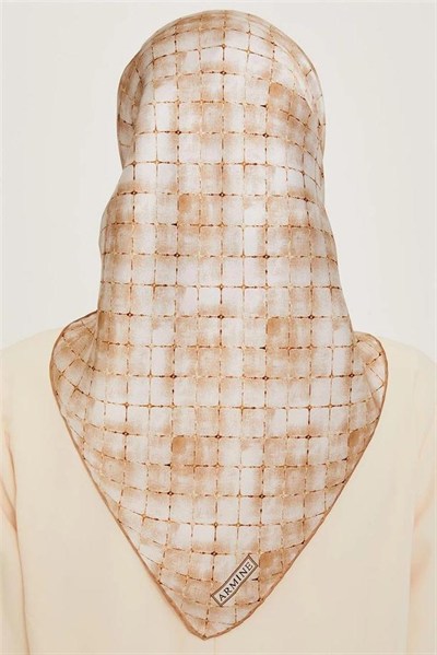 Armine İpek Eşarp 2025 Kış - 9259-86 Açık Gold Twill