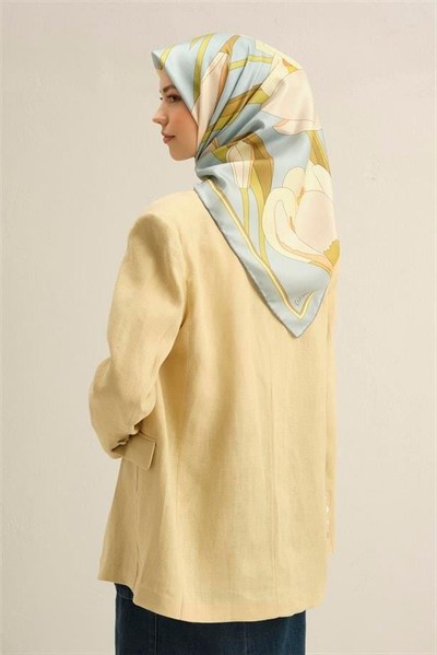 Armine İpek Eşarp 2025 Yaz - 9302-01 Buz Mavi Twill