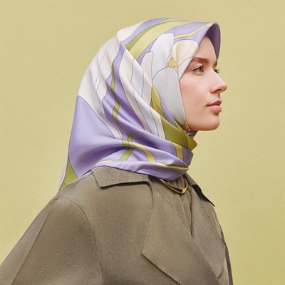 Armine İpek Eşarp 2025 Yaz - 9302-06 Lavanta Twill