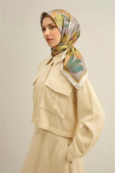 Armine İpek Eşarp 2025 Yaz - 9312-55 Gri Twill