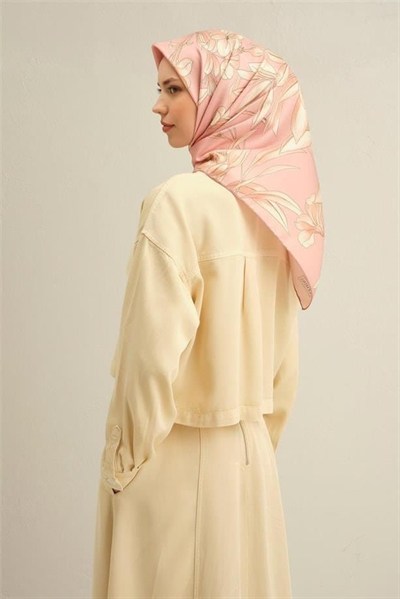 Armine İpek Eşarp 2025 Yaz - 9324-08 Pudra Twill