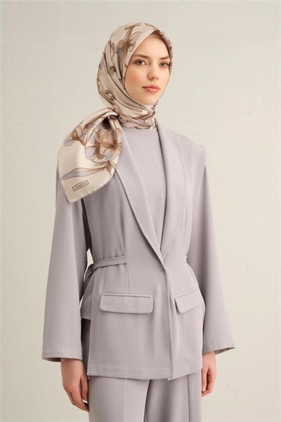 Armine İpek Eşarp 2025 Yaz - 9324-82 Krem Twill