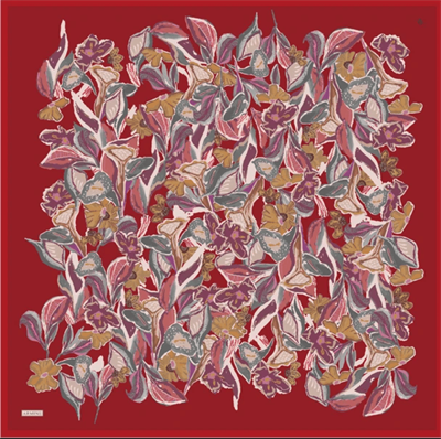 Armine İpek Eşarp 2025 Yaz - 9332-85 Kırmızı Twill