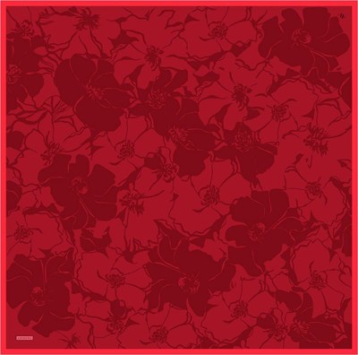 Armine İpek Eşarp 2025 Yaz - 9344-38 Kırmızı Bordo Twill