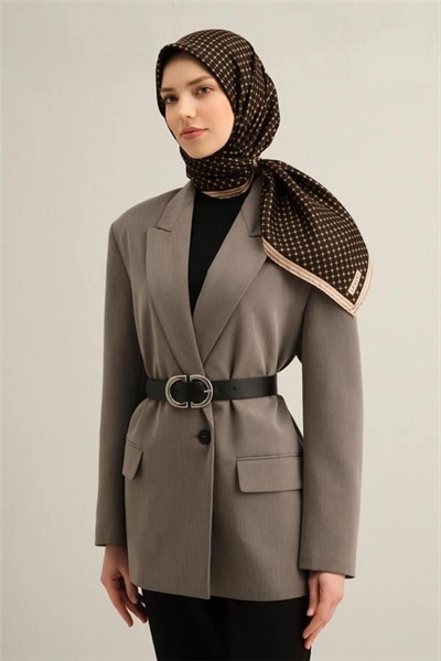 Armine İpek Eşarp 2025 Yaz - 9345-58 Acı Kahve Twill