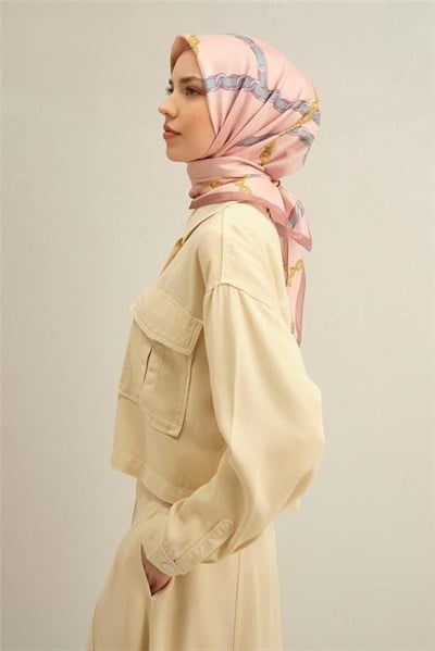 Armine İpek Eşarp 2025 Yaz - 9346-55 Pudra Twill
