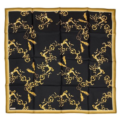 Armine İpek Eşarp 2025 Yaz - 9360-31 Siyah Gold Twill